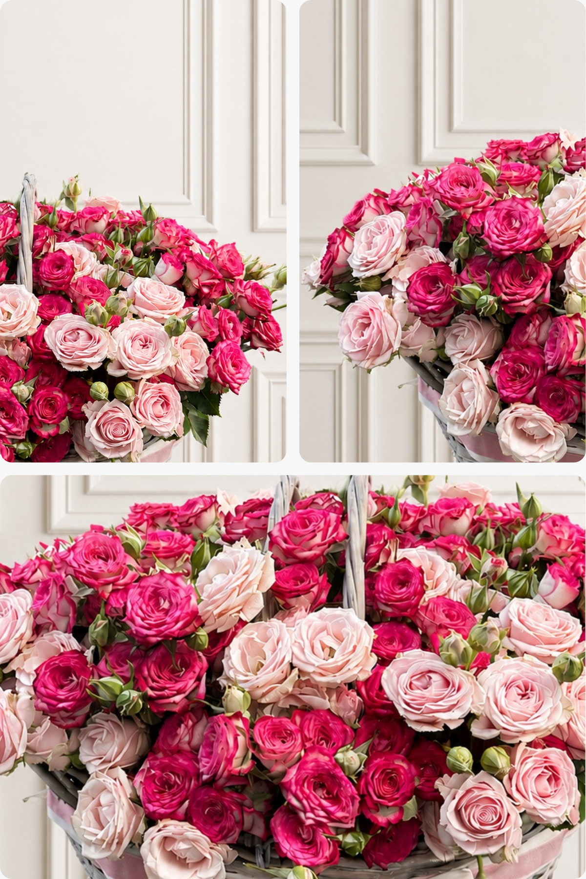 The Grand Rose - Pink Spray Rose Basket